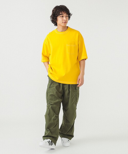 BEAMS（ビームス）の「BEAMS / ステッチ ルーズ Tシャツ（Tシャツ/カットソー・メンズ・サックスブルー/ブラウン/イエロー・S/M/L/XL）」の4枚目の写真