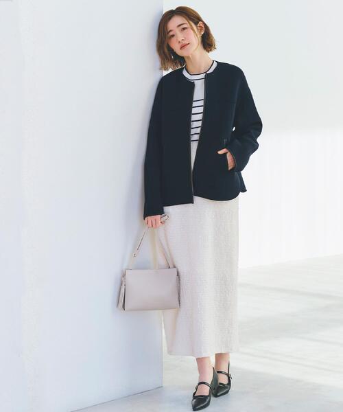 grove（グローブ）の「ダンボールジャージパイピングブルゾン（ブルゾン・レディース・ナチュラル/ネイビー/ブラウン系その他・02/05/04/03/01）」の16枚目の写真