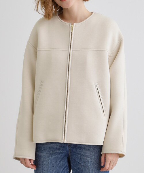 grove（グローブ）の「ダンボールジャージパイピングブルゾン（ブルゾン・レディース・ナチュラル/ネイビー/ブラウン系その他・02/05/04/03/01）」の18枚目の写真