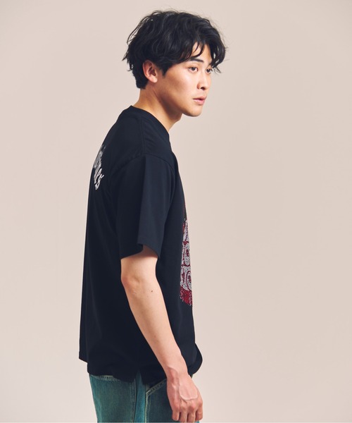 JACKROSE x THEROLLINGSTONES 別注バタフライリフレクタ B-TRS-Lips&Tongue ラインストーン-SSTEE（Tシャツ/カットソー