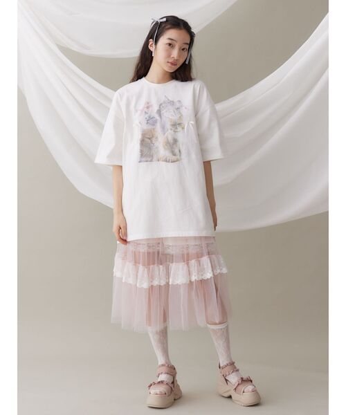 merry jenny（メリージェニー）の「デコラティブレースショートパンツ（その他パンツ・レディース・オフホワイト/グレー・FREE）」の4枚目の写真