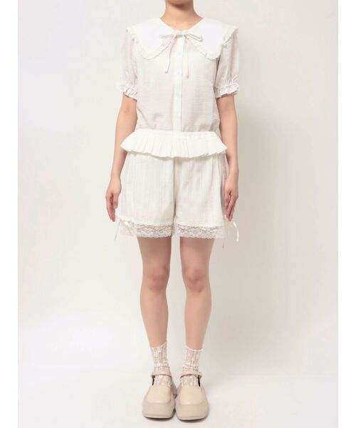merry jenny（メリージェニー）の「デコラティブレースショートパンツ（その他パンツ・レディース・オフホワイト/グレー・FREE）」の15枚目の写真