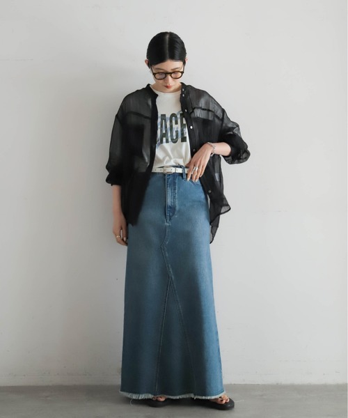 その他 belletam ソフトオーガンジー バンドカラーシャツ | NOMBRE IMPAIR