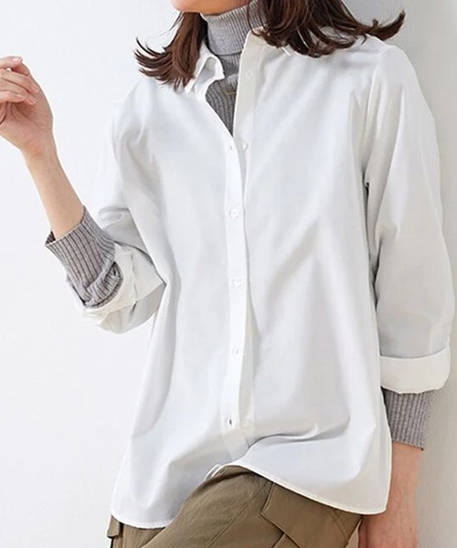 BELLUNA PLUS(ベルーナ)の「デイリーに着回せる!ベーシックシャツ(シャツ/ブラウス・レディース・オフホワイト・X-LARGE/LARGE/MEDIUM)」の4枚目の写真