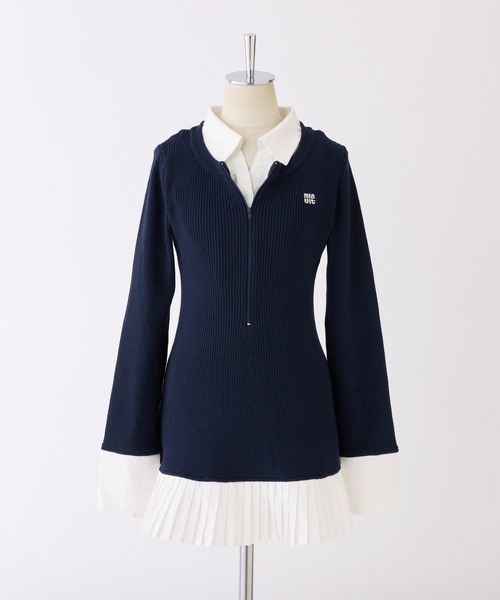 セール】【Nono企画】ドッキングプリーツミニワンピース（ワンピース