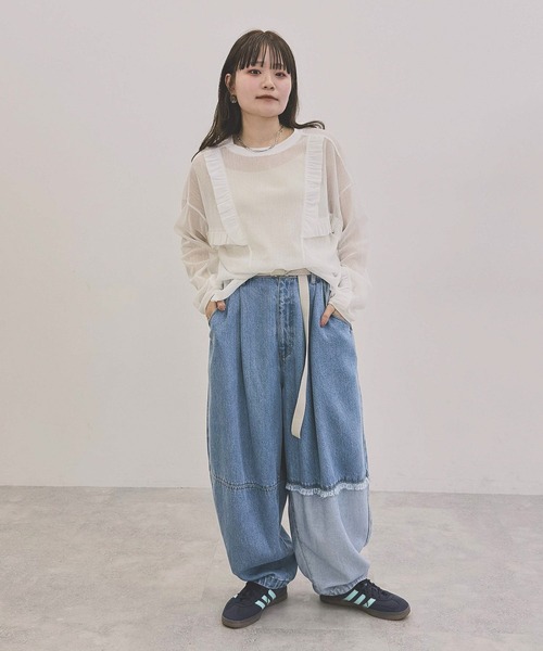 セール】【MODE NORM CORE】2WAYメッシュフリフリルプルオーバー