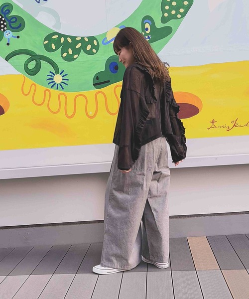 niko and...(ニコアンド)の「【MODE NORM CORE】2WAYメッシュフリフリルプルオーバー(Tシャツ/カットソー・レディース・オフホワイト/ブラック・MEDIUM/LARGE)」の18枚目の写真