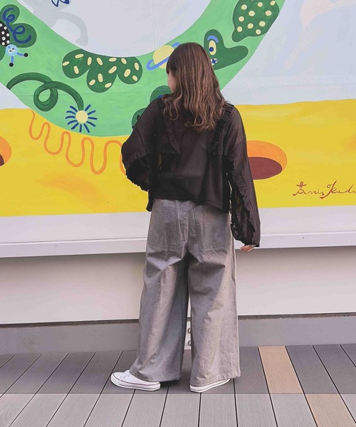 niko and...(ニコアンド)の「【MODE NORM CORE】2WAYメッシュフリフリルプルオーバー(Tシャツ/カットソー・レディース・オフホワイト/ブラック・MEDIUM/LARGE)」の19枚目の写真