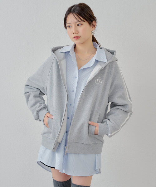 トクコプルミエヴォル、アートプリント フード付きパーカー WISH FOR EVER × ONCILY 】HEART COLLAB FULL-ZIP HOODIE/ハート