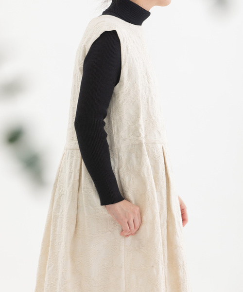 セール】コットンリネンジャカード2wayノースリーブワンピース