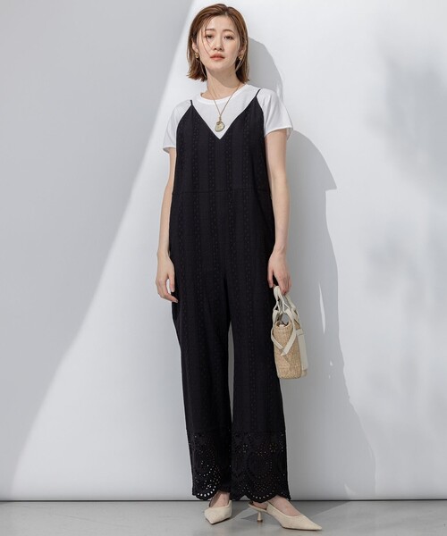 セール】【洗える】コットンエンブロイダリー オールインワン