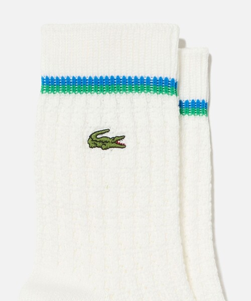LACOSTE(ラコステ)の「サマーニットソックス(ソックス/靴下・レディース・ホワイト/ネイビー・24.0cm)」の3枚目の写真