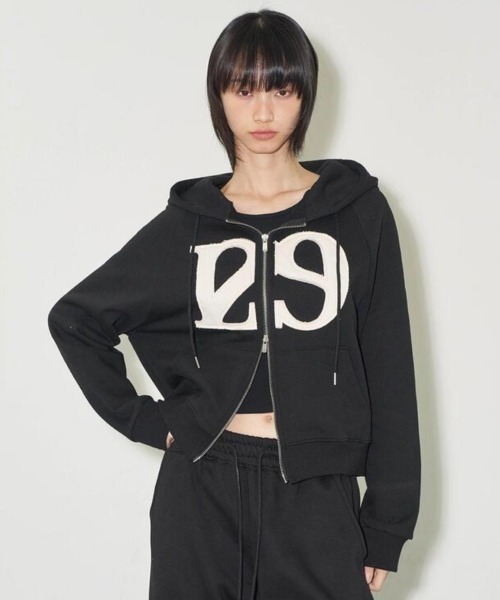 illigo ロゴパッチフーディー　ジップアップ　ライトグレー 129 ロゴパッチ フーディー ジップアップ ライトグレー - illigo