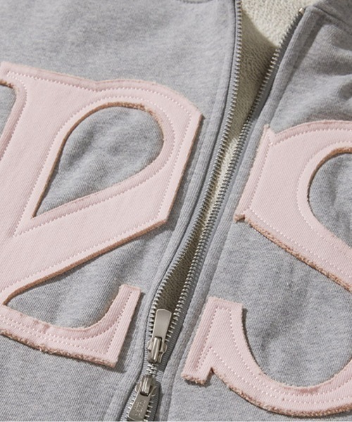 ILLIGO パーカー クリーム 129 M ILLIGO】129 Logo Patch Hooded Zip-Up ジップアップパーカー