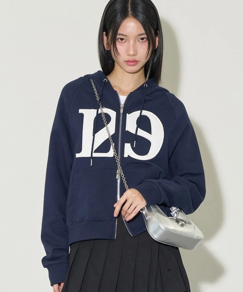 ILLIGO パーカー 129 Logo Patch Hooded 黒 M ☆ILLIGO☆129 Logo Patch Hood Zip-Up☆ (ILLIGO/パーカー