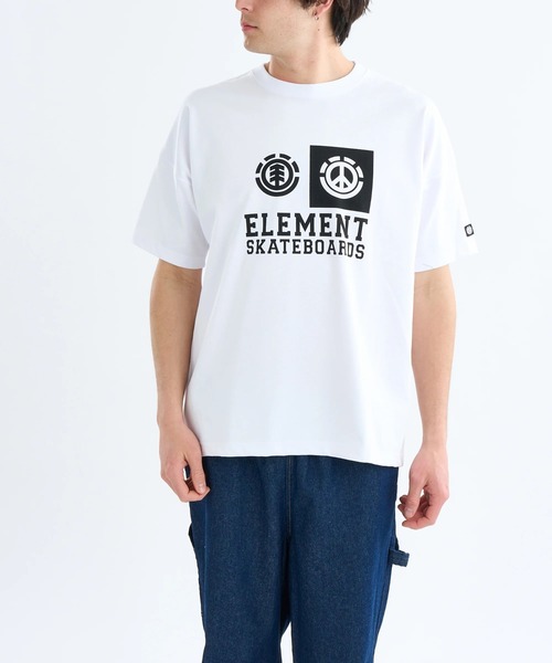 ELEMENT(エレメント)の「ELEMENT メンズ TO THE PEACE SS Tシャツ 【2025年春夏モデル】/エレメントロゴフロントプリント半袖Tシャツ(Tシャツ/カットソー・メンズ・グレー/ブラック/ホワイト・X-LARGE/LARGE/MEDIUM)」の2枚目の写真