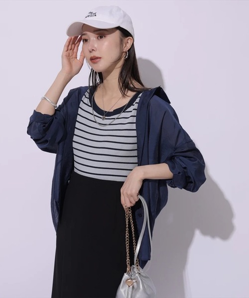 新品正規品　マイストラーダ　シアーシャツ×ニットタンクセット　茶 Mystrada（マイストラーダ）の「シアーシャツ×ニットタンク