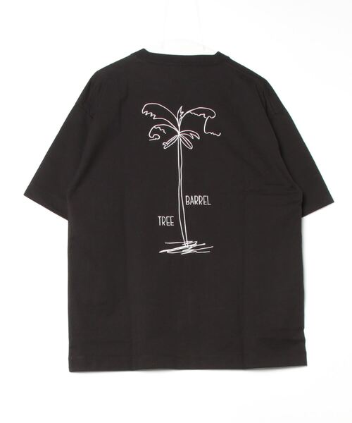 d.i.a. ストライプ ヤシの木 半袖Tシャツ 11.6ウルトラヘビーオンス Heavy Smithヤシの木柄 両面刺繍Tee