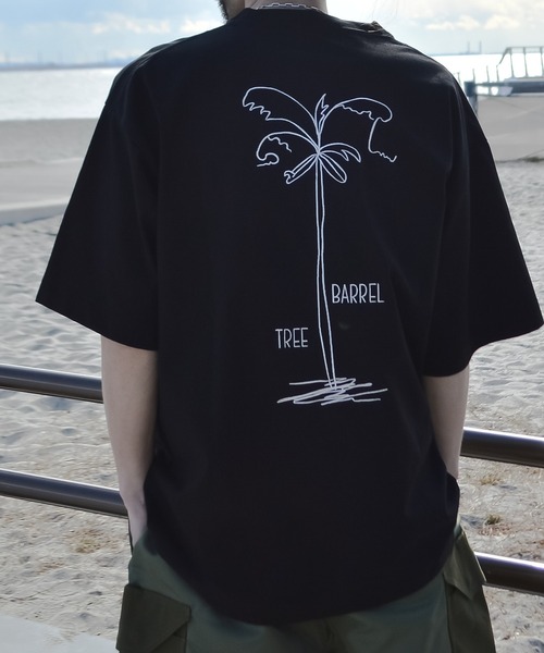 Sunny Smith(サニースミス)の「11.6ウルトラヘビーオンス Heavy Smithヤシの木柄 両面刺繍Tee(Tシャツ/カットソー・メンズ・ブラック/チャコールグレー・MEDIUM/LARGE)」の11枚目の写真