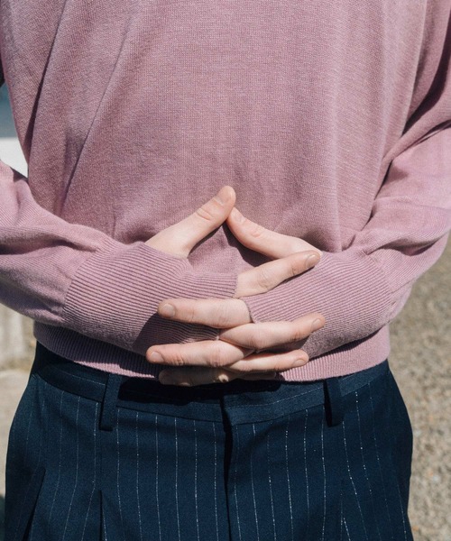 BLAYMORE(ブレイモア)の「【BLAYMORE】Waterlily V-neck Knit / 睡蓮刺繍 サムホール(ニット/セーター・メンズ・ブラック/ピンク・M/S)」の18枚目の写真