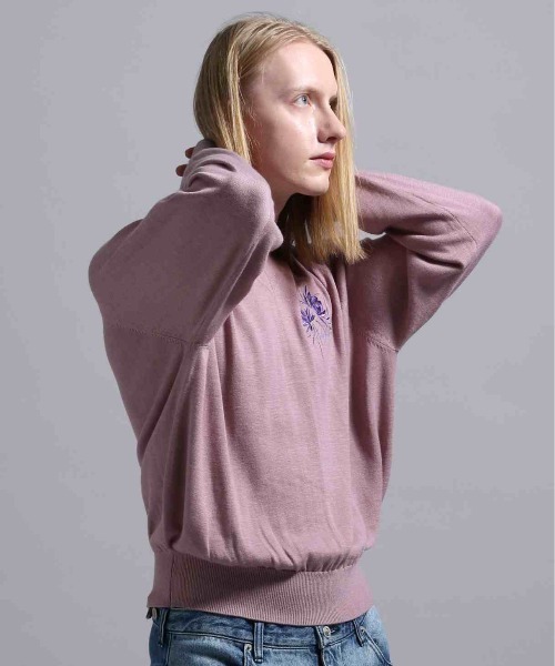 BLAYMORE(ブレイモア)の「【BLAYMORE】Waterlily V-neck Knit / 睡蓮刺繍 サムホール(ニット/セーター・メンズ・ブラック/ピンク・M/S)」の10枚目の写真