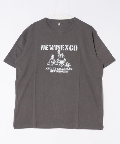 STYLEBLOCK(スタイルブロック)の「天竺プリント半袖Tシャツ(Tシャツ/カットソー・メンズ・チャコール/ホワイト/ブルー/グレー/ブラック/パープル/ブラック系その他/ホワイト系その他/カーキ・M/L/LL)」の6枚目の写真