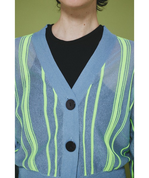 HeRIN.CYE(ヘリンドットサイ)の「Ramdom patten cardigan ランダムパターンカーディガン(カーディガン/ボレロ・レディース・ブルー/ライム/オレンジ・FREE)」の21枚目の写真