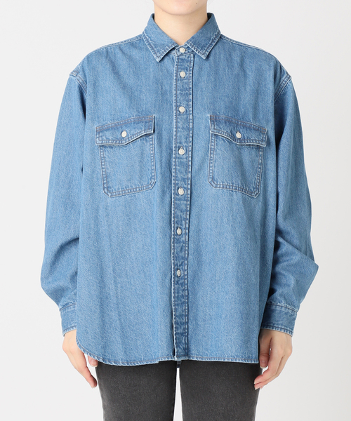 美品　ジャーナルスタンダードレリューム　9oz C/Rデニムワークシャツ JOURNAL STANDARD relume ブラウス シャツ 「追加3」9oz デニム