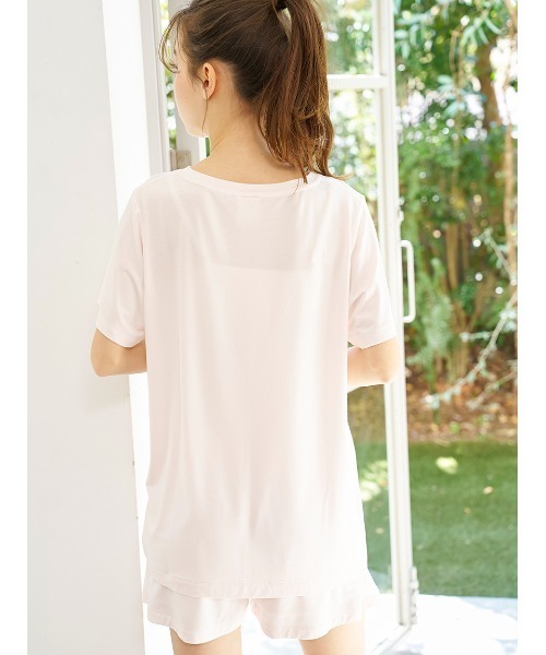 ジェラートピケ　接触冷感　COOLレーヨン　セット ジェラートピケ 【接触冷感】カラフルレーヨンロゴTシャツ＆ショート