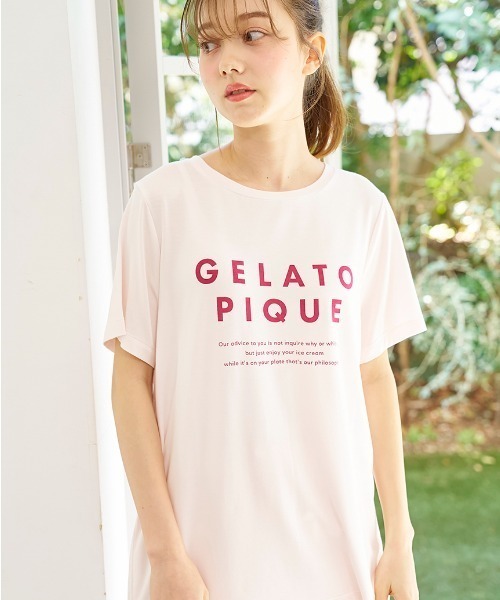 ♡ジェラートピケ 【接触冷感】COOLレーヨンデザートロゴTシャツ＆ショーパン♡ gelato pique（ジェラートピケ）の「【接触冷感】COOLレーヨンロゴT