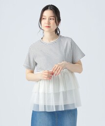 【新品】CRESCENT DUO　ボーダー切替えのカットソー　プルオーバー CRESCENT DUO ボーダー切替えのカットソー プルオーバー - メルカリ