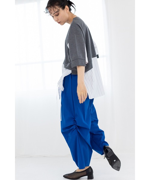 OSMOSIS(オズモーシス)の「切替ドローストリングプルオーバー(Tシャツ/カットソー・レディース・グレー/ホワイト/ブラック・ONE SIZE)」の6枚目の写真