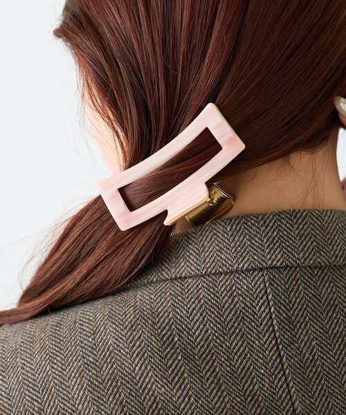 BIRTHDAY BAR（バースデイバー）の「スクエアフレームヘアバンスクリップ（バレッタ/ヘアクリップ・レディース・ピンク/グリーン系その他2・0）」の2枚目の写真
