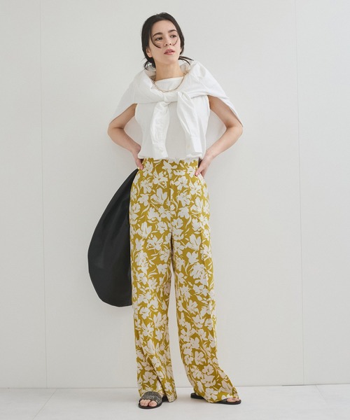 le cercle ADAM ET ROPE'（ルセルクルアダムエロペ）の「リネンライクフラワープリントイージーパンツ（その他パンツ・レディース・イエロー系/ブラウン・FREE）」の10枚目の写真