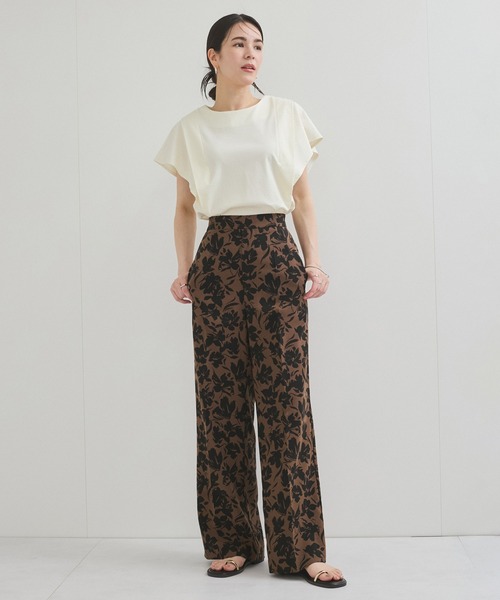 le cercle ADAM ET ROPE'（ルセルクルアダムエロペ）の「リネンライクフラワープリントイージーパンツ（その他パンツ・レディース・イエロー系/ブラウン・FREE）」の9枚目の写真