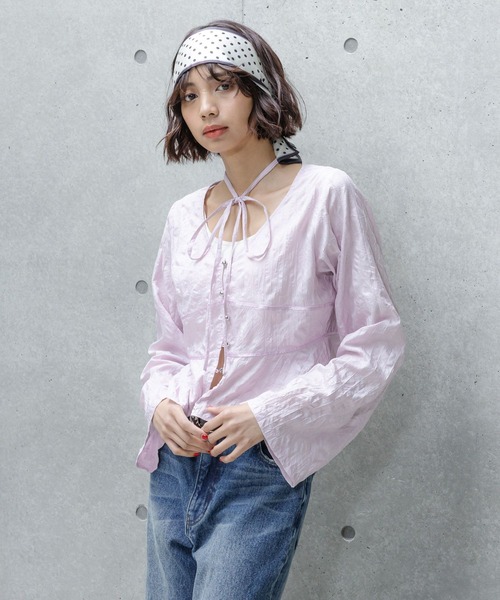 PAGEBOY(ページボーイ)の「チョーカーペプラムBL(シャツ/ブラウス・レディース・パープル/ブラック/オフホワイト・FREE)」の5枚目の写真