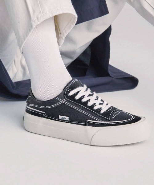 elldu(エルドゥ)の「「elldu/エルドゥ」UNDERLAY アンダーレイ ユニセックス スニーカー(スニーカー・メンズ・サンドベージュ/ブラック×ホワイト・26cm/24cm/23cm/27cm/28cm)」の3枚目の写真