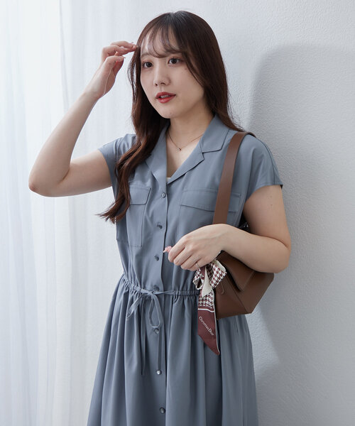 Another Branch olive des olive(アナザーブランチオリーブデオリーブ)の「【NAO】新色追加!キレイ見えシャツロングワンピース(ワンピース・レディース・カーキ/ベージュ/ネイビー/チャコールグレー/ブルー/ブラウン・FREE)」の6枚目の写真