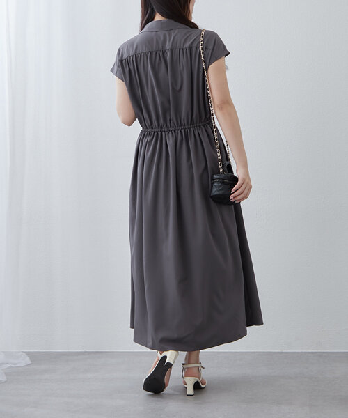 Another Branch olive des olive(アナザーブランチオリーブデオリーブ)の「【NAO】新色追加!キレイ見えシャツロングワンピース(ワンピース・レディース・カーキ/ベージュ/ネイビー/チャコールグレー/ブルー/ブラウン・FREE)」の9枚目の写真