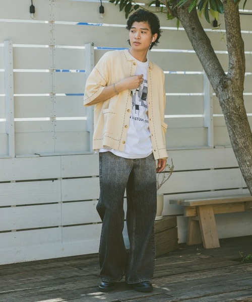 RAGEBLUE（レイジブルー）の「グラデーションデニムワイドフレアパンツ（デニムパンツ・メンズ・グレー/ブルー・SMALL/MEDIUM/LARGE）」の5枚目の写真