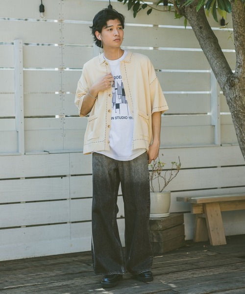 RAGEBLUE（レイジブルー）の「グラデーションデニムワイドフレアパンツ（デニムパンツ・メンズ・グレー/ブルー・SMALL/MEDIUM/LARGE）」の6枚目の写真