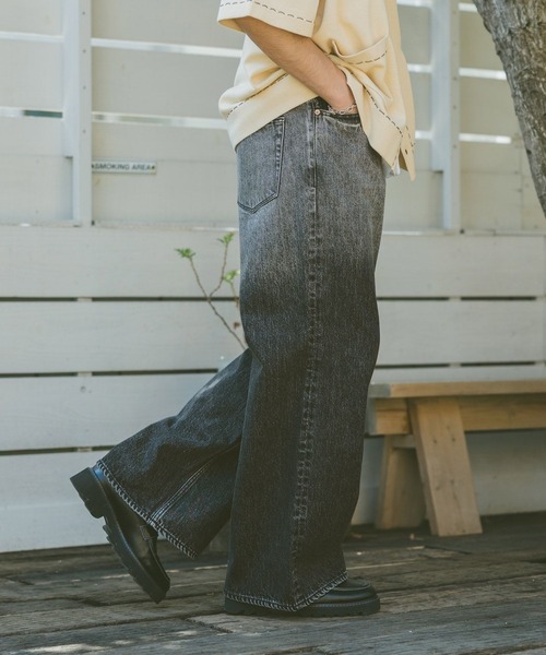 RAGEBLUE（レイジブルー）の「グラデーションデニムワイドフレアパンツ（デニムパンツ・メンズ・グレー/ブルー・SMALL/MEDIUM/LARGE）」の7枚目の写真