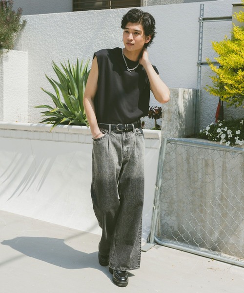 RAGEBLUE（レイジブルー）の「グラデーションデニムワイドフレアパンツ（デニムパンツ・メンズ・グレー/ブルー・SMALL/MEDIUM/LARGE）」の10枚目の写真