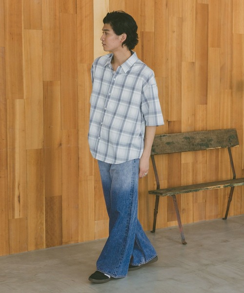 RAGEBLUE（レイジブルー）の「グラデーションデニムワイドフレアパンツ（デニムパンツ・メンズ・グレー/ブルー・SMALL/MEDIUM/LARGE）」の12枚目の写真