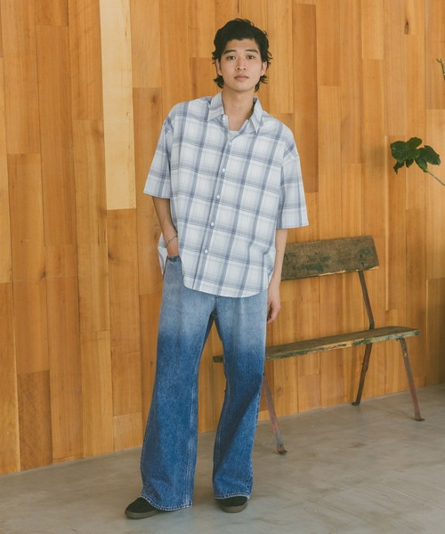 RAGEBLUE（レイジブルー）の「グラデーションデニムワイドフレアパンツ（デニムパンツ・メンズ・グレー/ブルー・SMALL/MEDIUM/LARGE）」の13枚目の写真