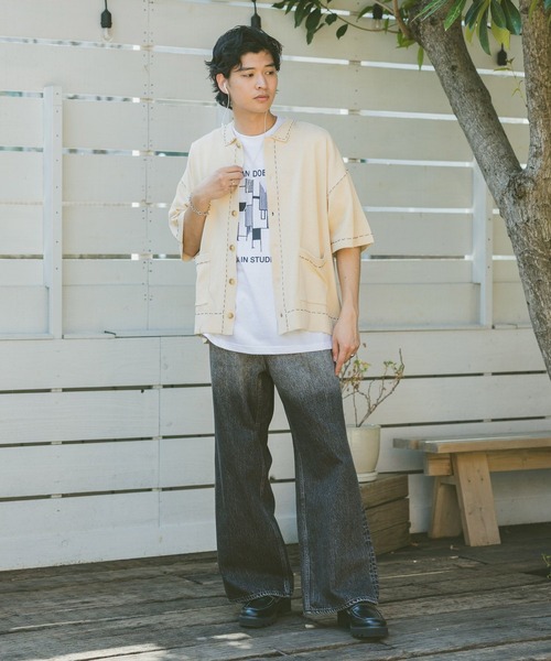 RAGEBLUE（レイジブルー）の「グラデーションデニムワイドフレアパンツ（デニムパンツ・メンズ・グレー/ブルー・SMALL/MEDIUM/LARGE）」の3枚目の写真