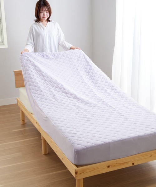 iellio(イエリオ)の「ひんやりッチ 敷パッド一体型ボックスシーツ / 寝具 冷感(寝具・レディース・イエロー/ベージュ/ラベンダー/ブルー/グレー/アイボリー・S/M/L/LL)」の14枚目の写真