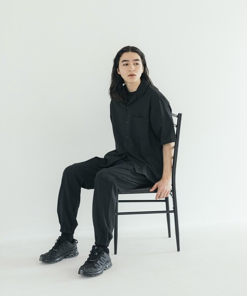 【美品】プリーツプリーズ ジョガー スウェット型 パンツ ジップ 黒 1 S セール】FREAK'S STORE/フリークスストア 速乾素材 リラックスフィット