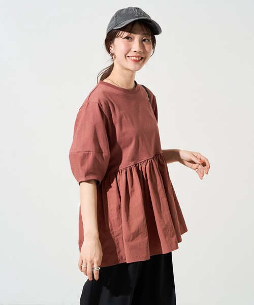 FREAK'S STORE(フリークスストア)の「限定展開 ランタンスリーブティアード切り替えプルオーバー(Tシャツ/カットソー・レディース・オフホワイト/ブルー/ブラック/ピンク/ベージュ・フリ-)」の21枚目の写真