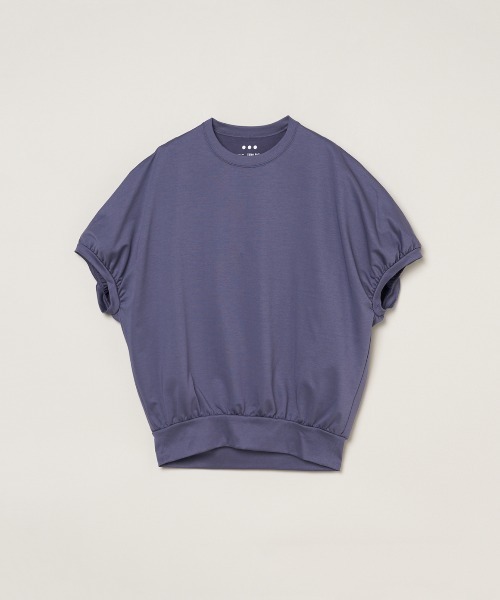 three dots(スリードッツ)の「セラミックテリー コクーントップス(Tシャツ/カットソー・レディース・ブルー系その他/ホワイト/ブラック・SMALL)」の3枚目の写真